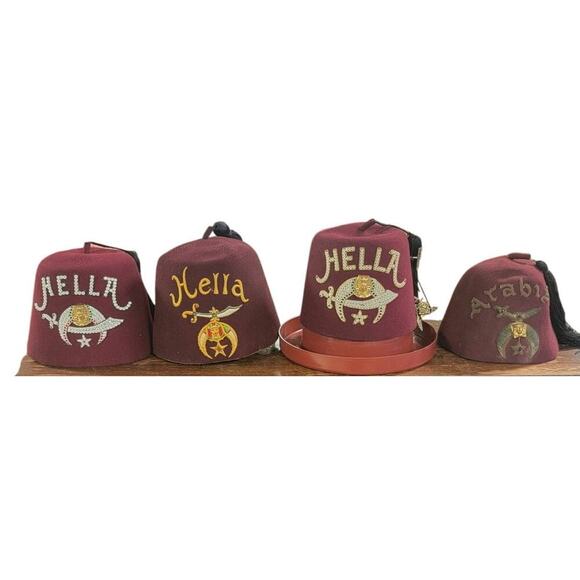 Shriner Fez Hats Lot of 5